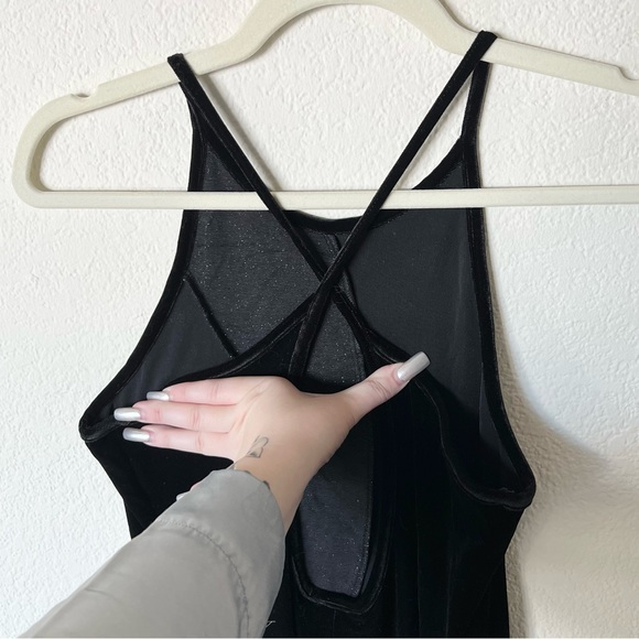 Vintage Y2K 2000s 90s velvet glitter design maxi dress - Picture 5 of 6